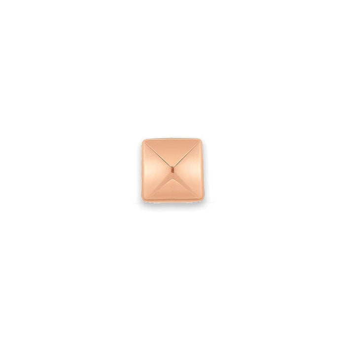 2x2mm Square Pyramid - 14k Rose Gold 25g Threadless End