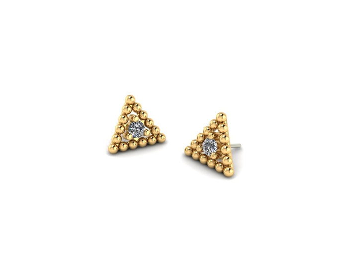 Beaded Triangle With Gem End