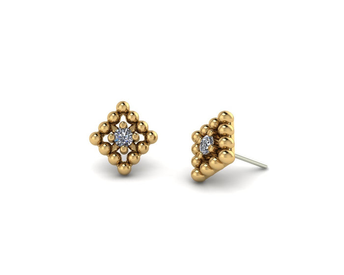 Beaded Diamond With Gem End