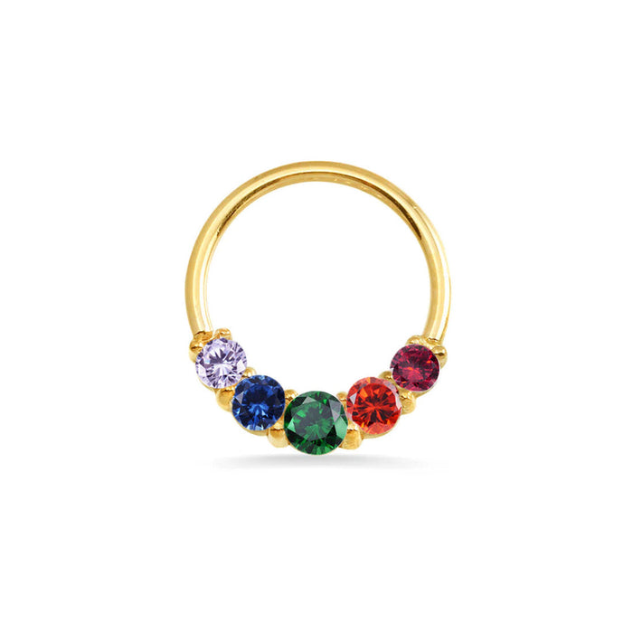 Pride Prong Set 5 Gem Seamless Ring