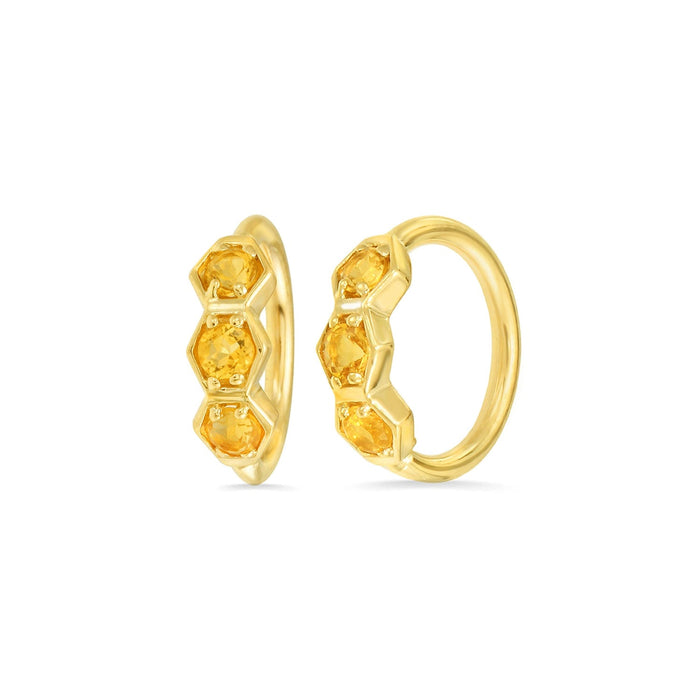 3 Gem Hexagon Seamless Ring