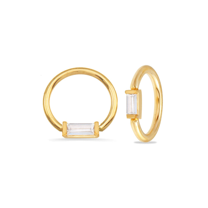 Seamless Ring with Horizontal Fixed Baguette