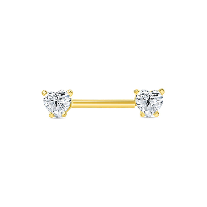 Heart Prong Straight Barbell