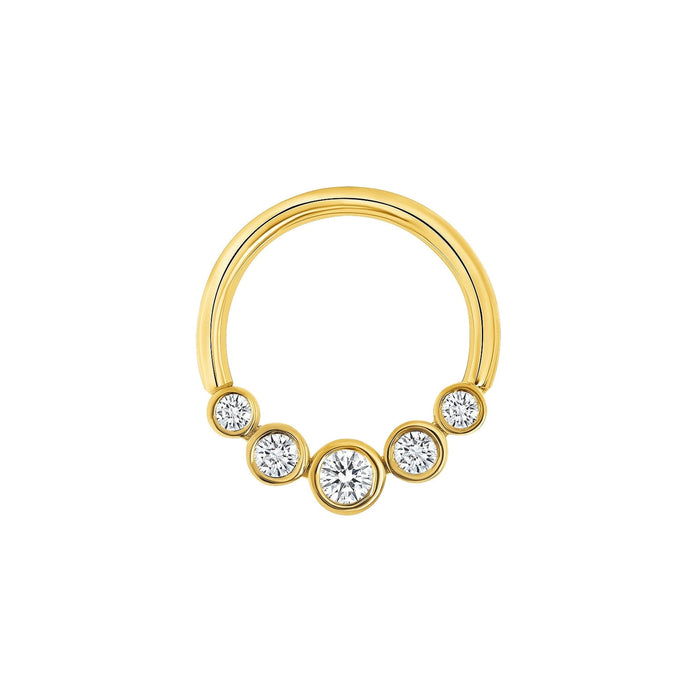 5 Gem Bezel Cluster Seamless Ring