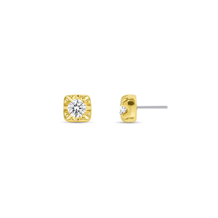Square Prong with Gem End