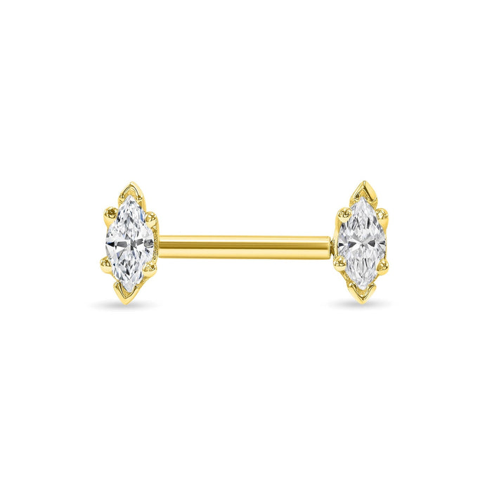 6 Prong Marquise Straight Barbell