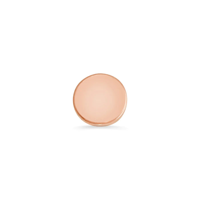 2.5mm Round Disc - 14K Rose Gold 25g Threadless Mirror Polished End