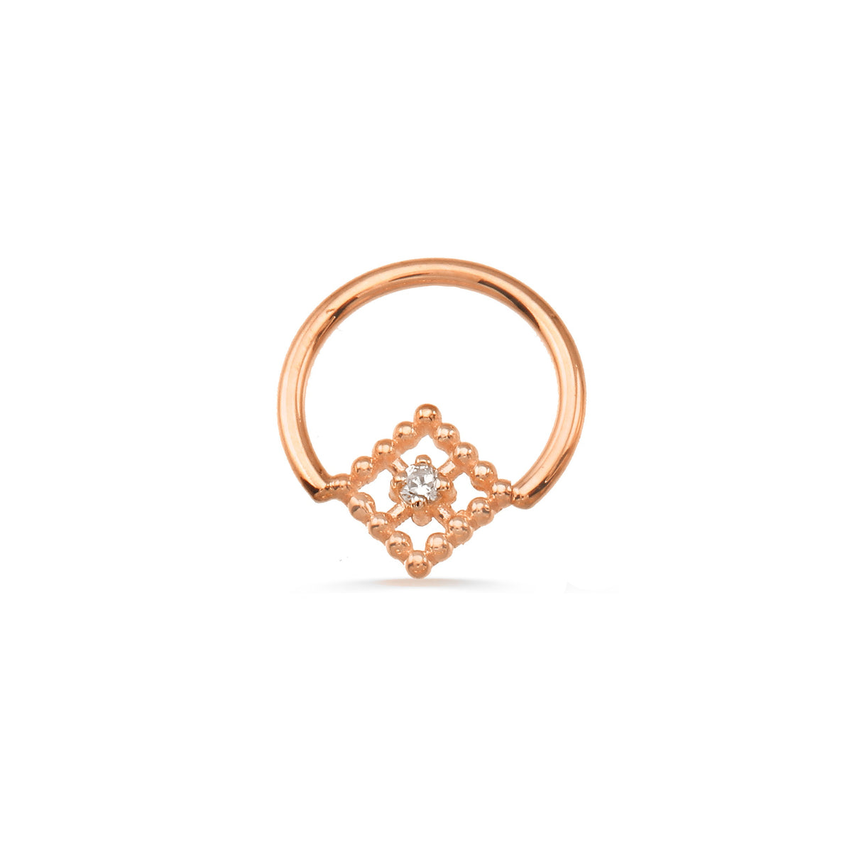 Seamless Ring With Beaded Square