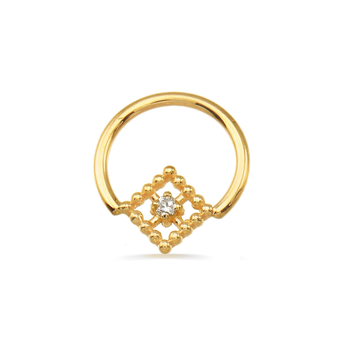 Seamless Ring With Beaded Square