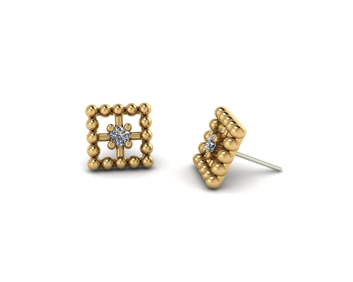 Beaded Square With Gem End