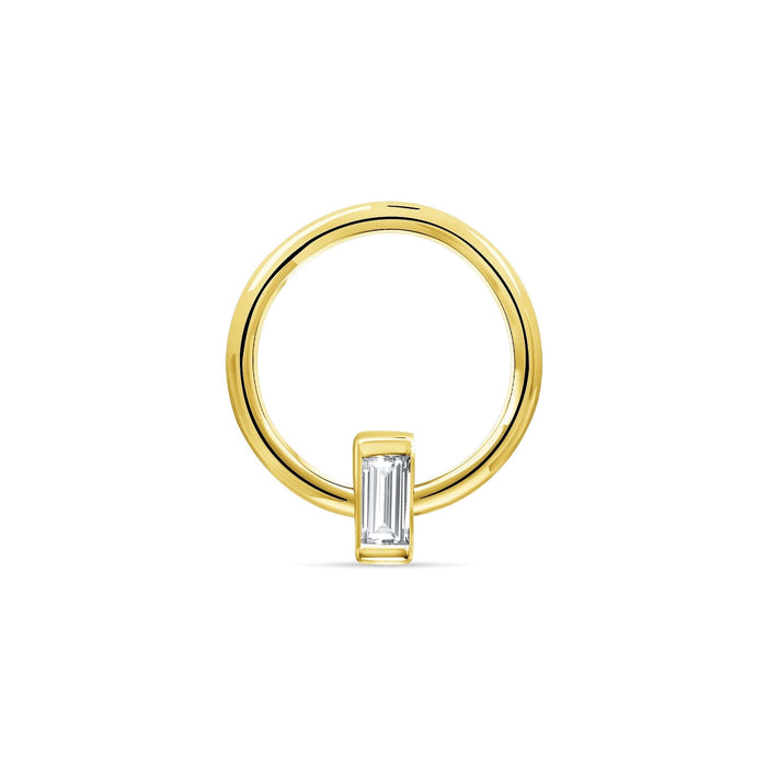 Seamless Ring with Vertical Fixed Baguette