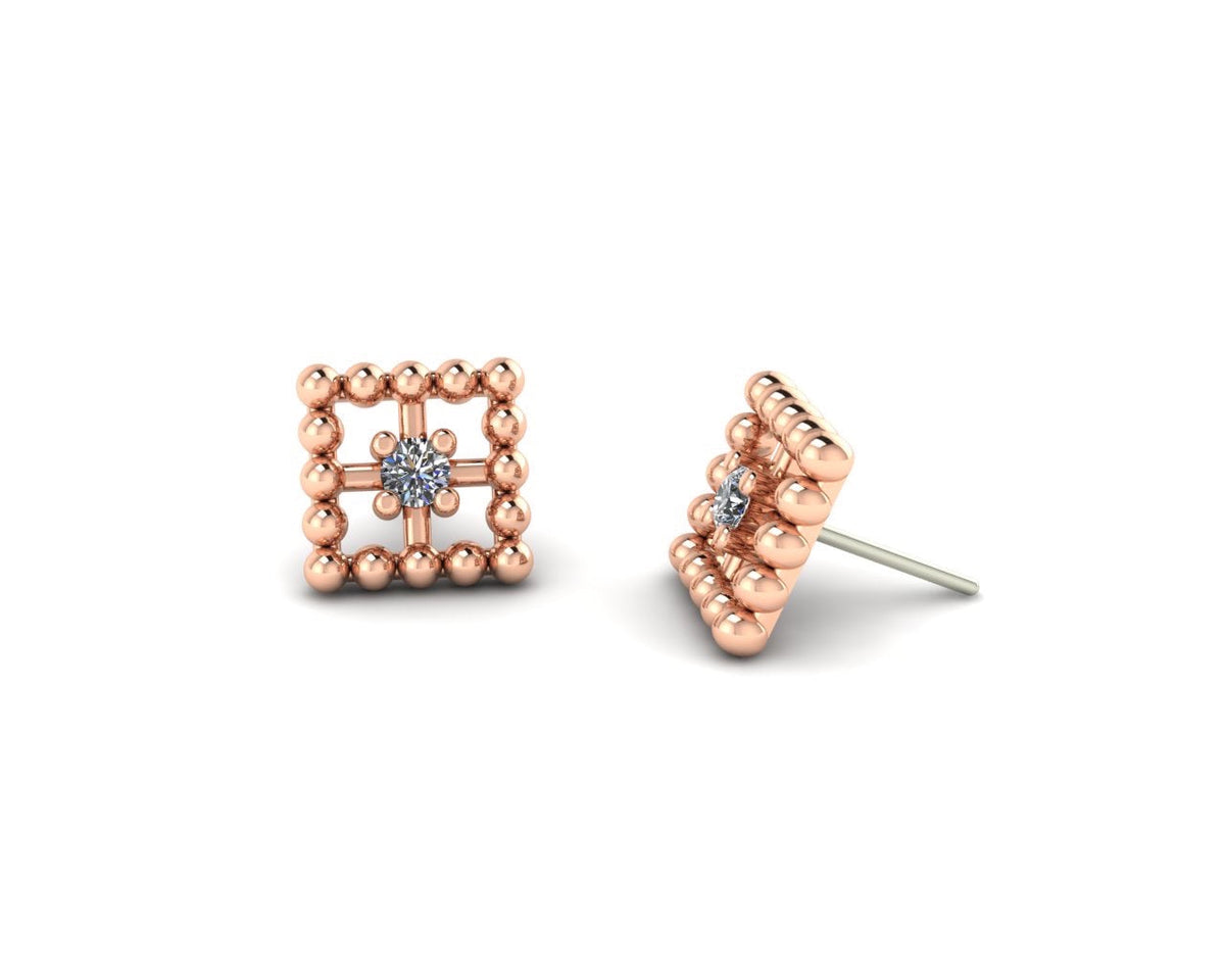 Beaded Square With Gem End