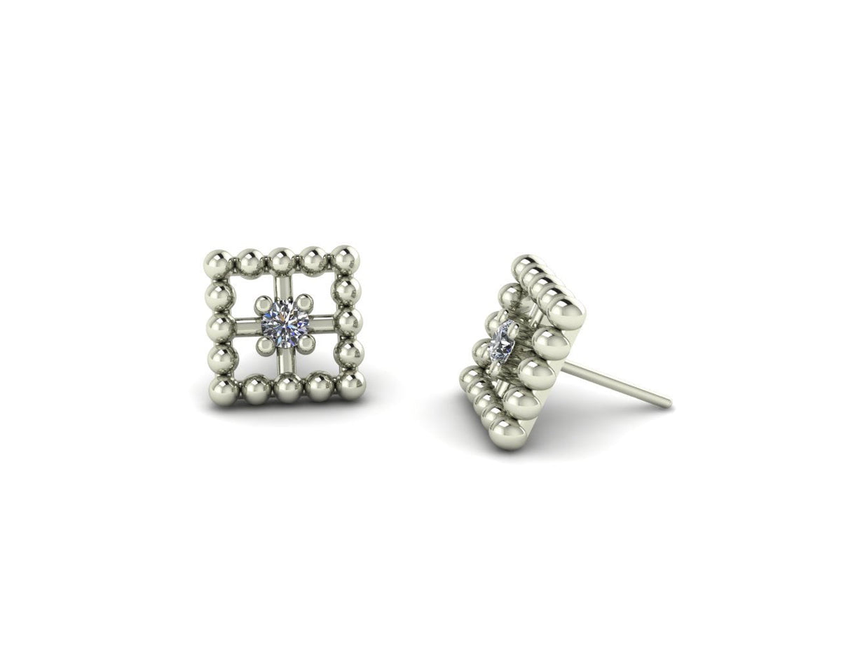 Beaded Square With Gem End