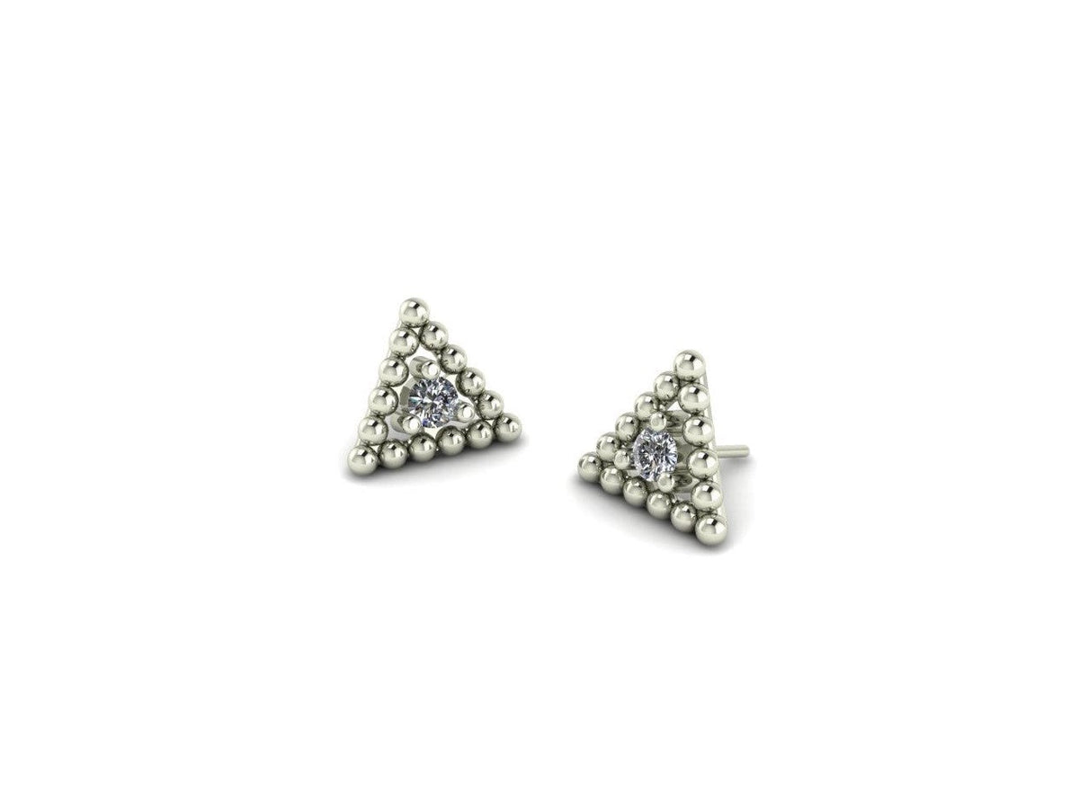 Beaded Triangle With Gem End