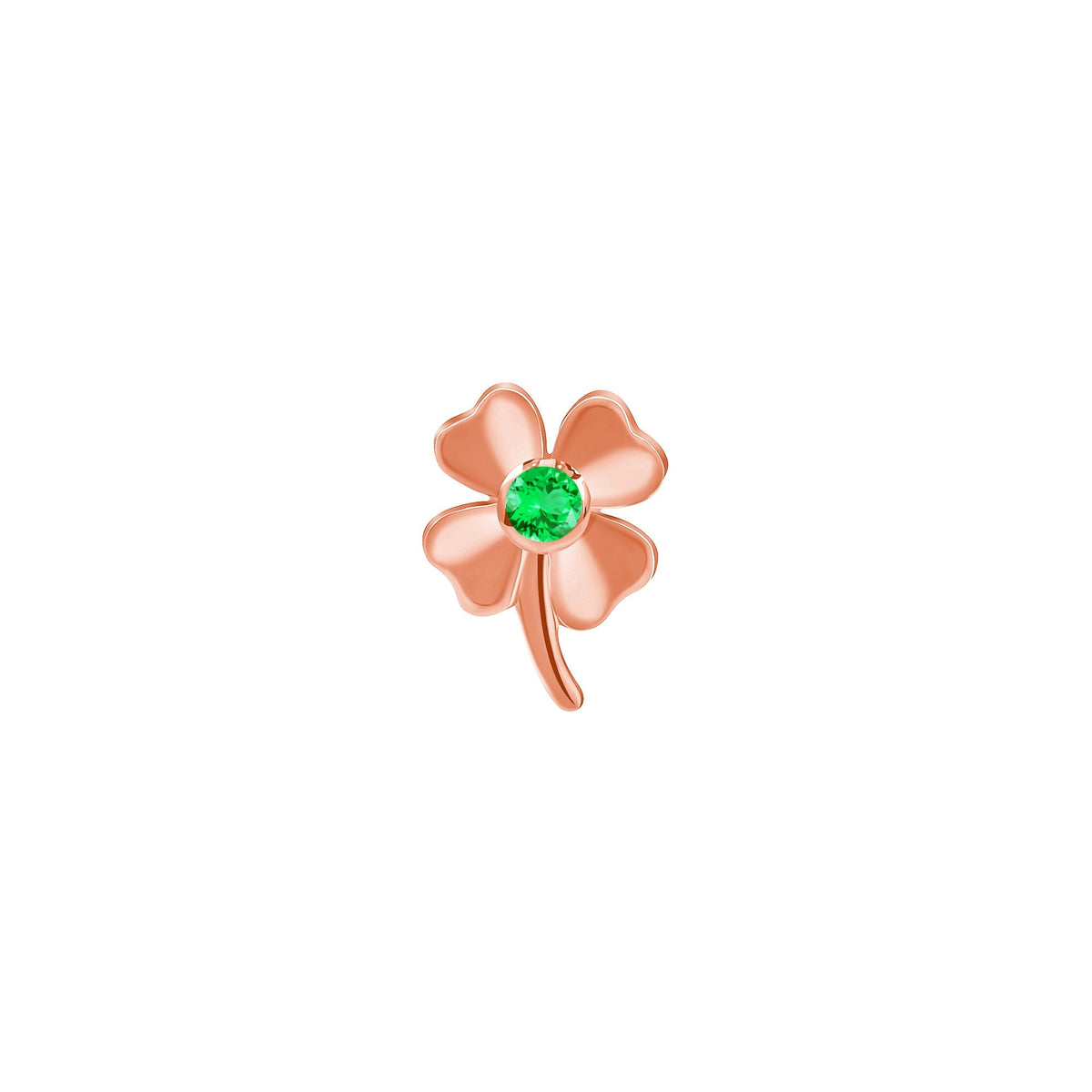 Four Leaf Clover with Gem End
