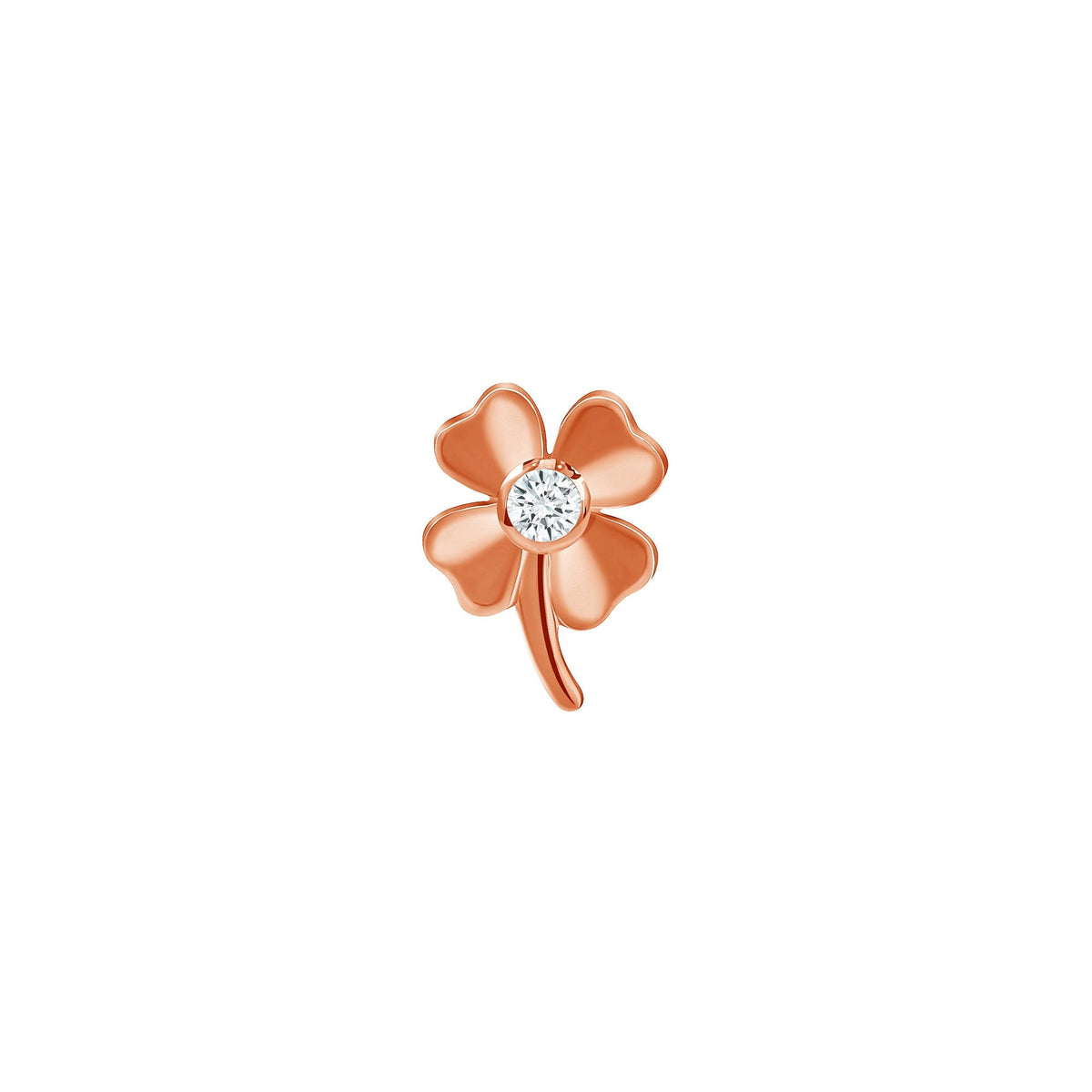 Four Leaf Clover with Gem End