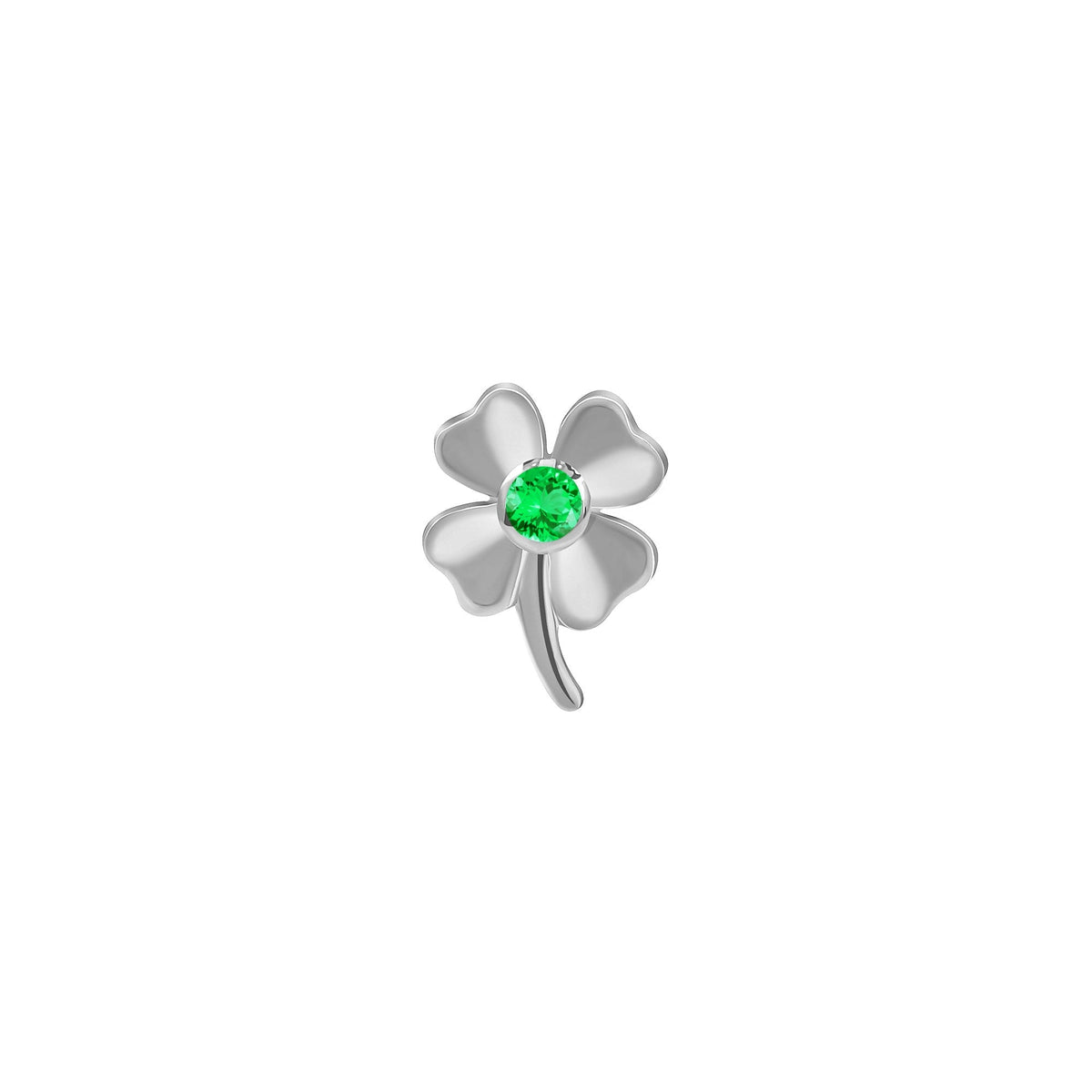 Four Leaf Clover with Gem End
