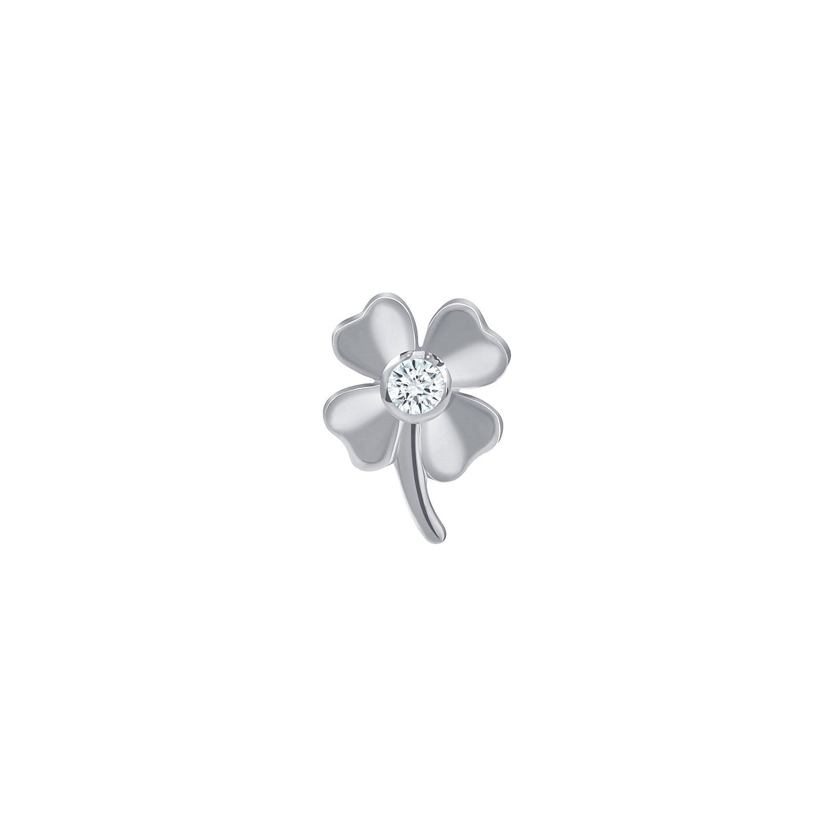 Four Leaf Clover with Gem End