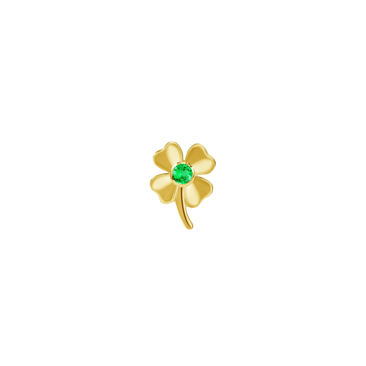 Four Leaf Clover with Gem End