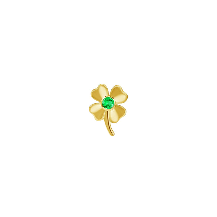 Four Leaf Clover with Gem End