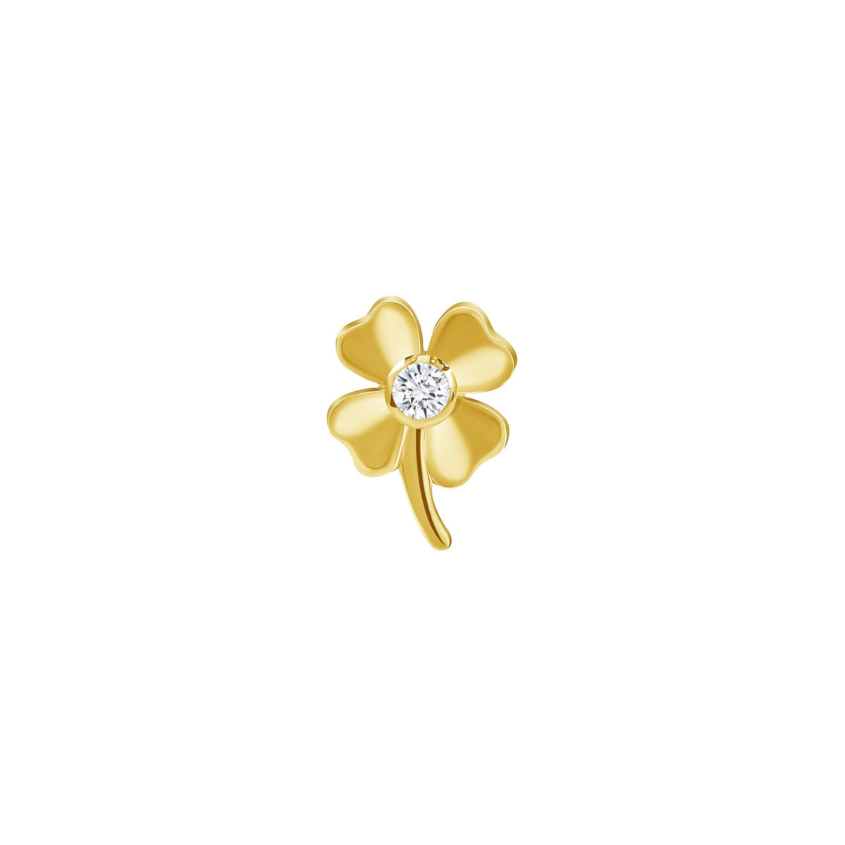 Four Leaf Clover with Gem End