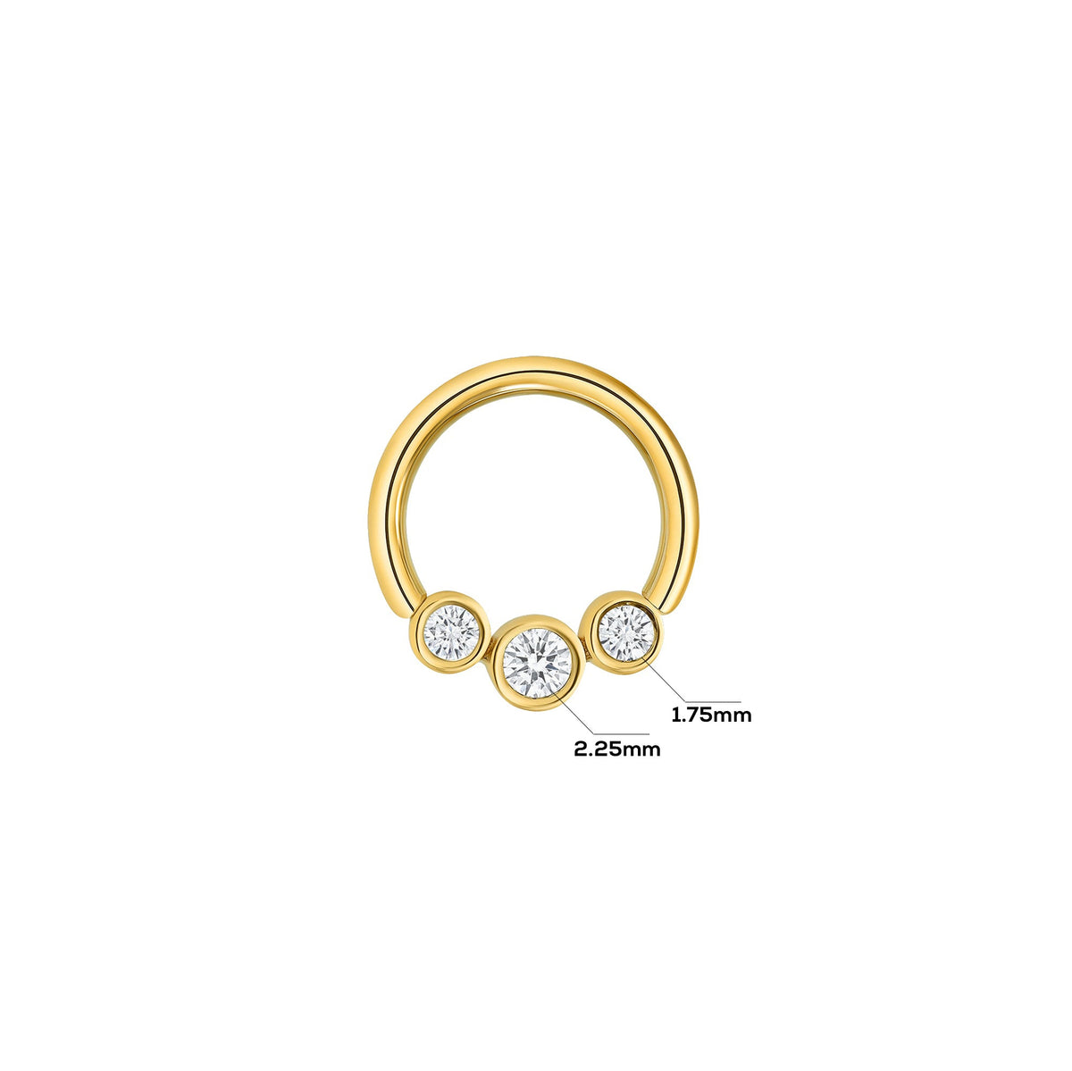 3 Gem Bezel Cluster Seamless Ring