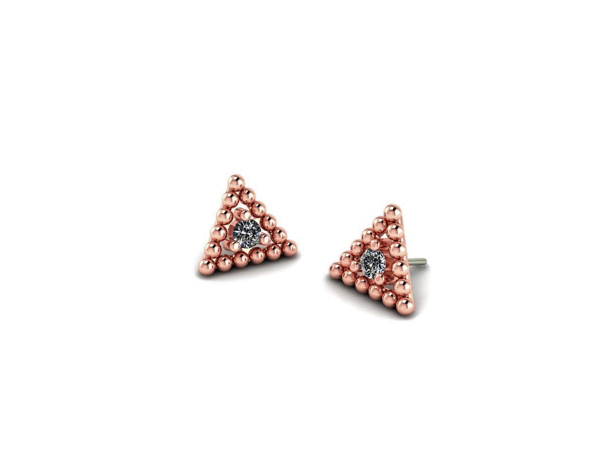 Beaded Triangle With Gem End