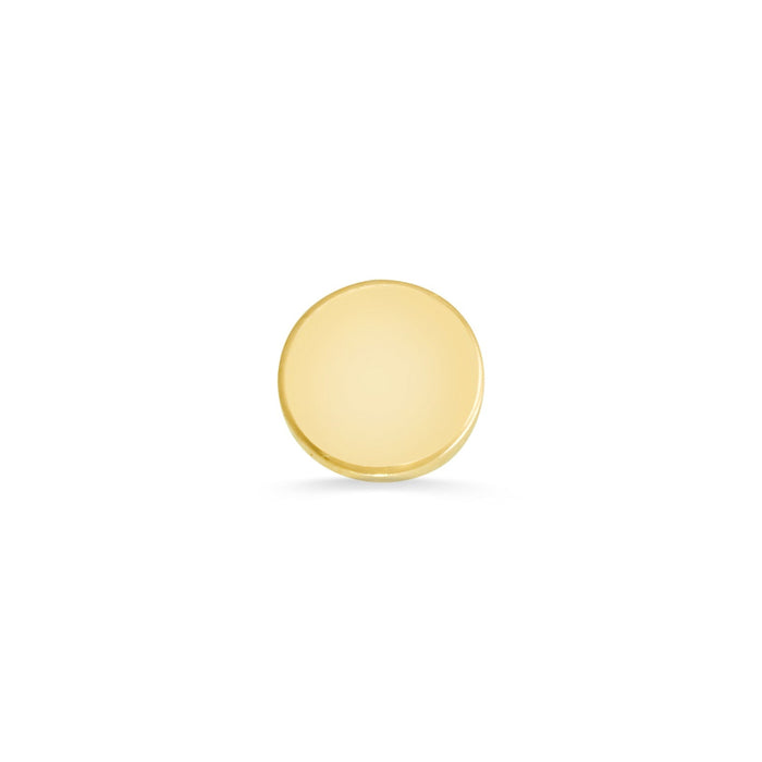 2.5mm Round Disc - 14K Yellow Gold 25g Threadless Mirror Polished End