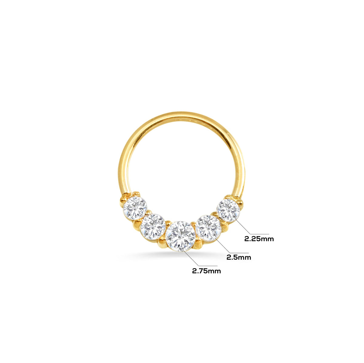 Prong Set 5 Gem Seamless Ring