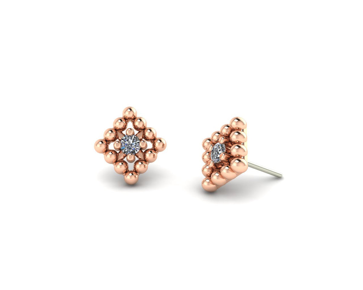 Beaded Diamond With Gem End