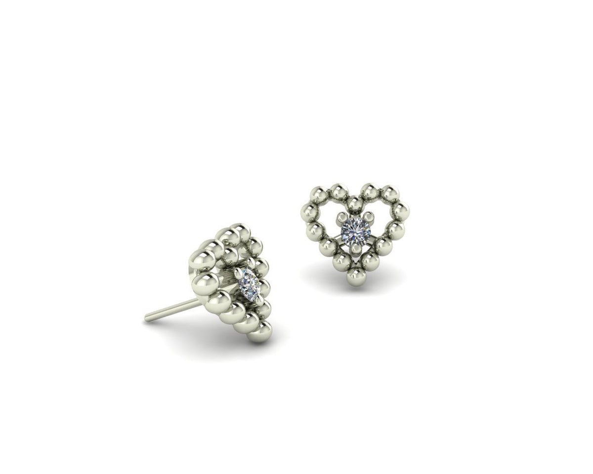 Beaded Heart With Gem End