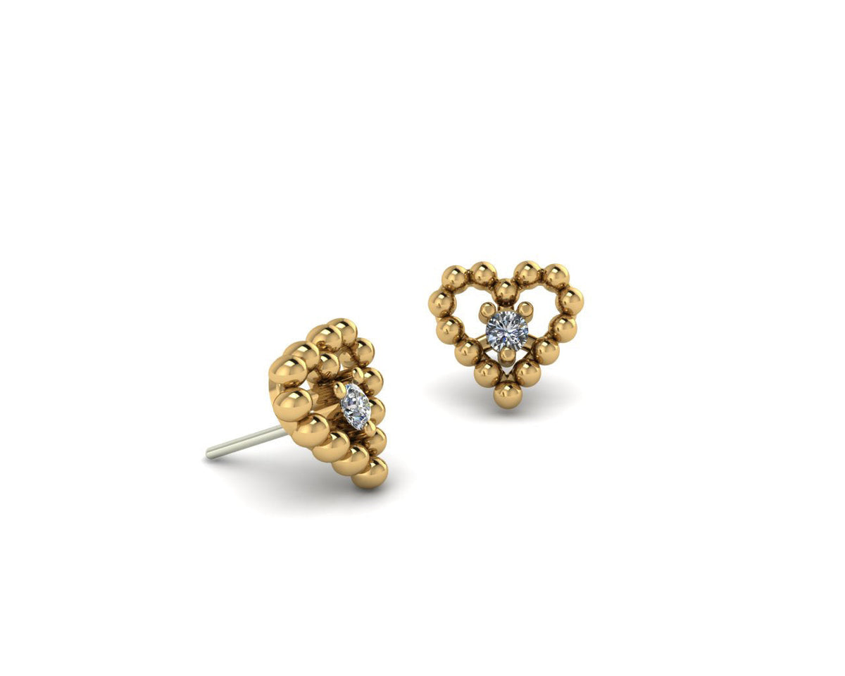 Beaded Heart With Gem End