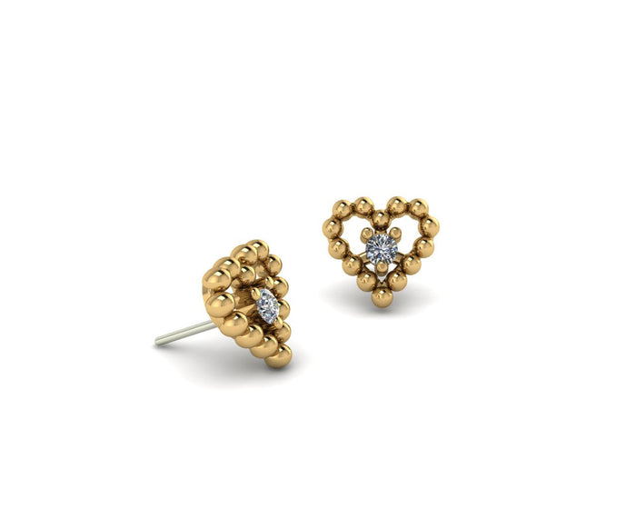 Beaded Heart With Gem End
