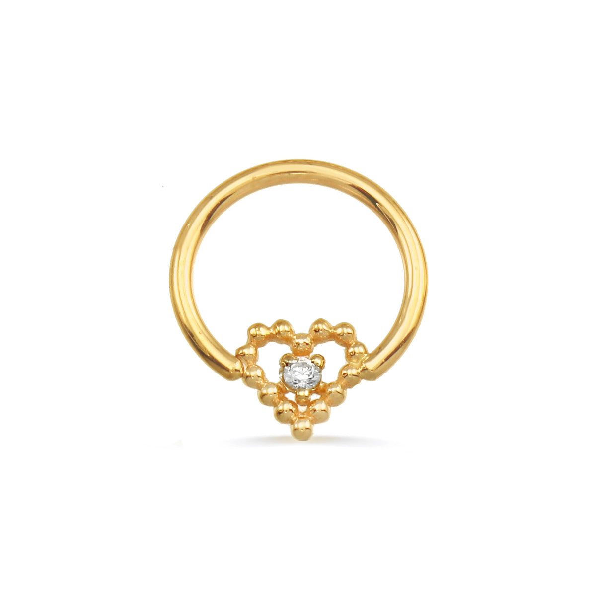 Seamless Ring with Beaded Heart
