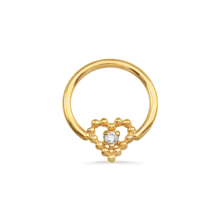 Seamless Ring with Beaded Heart