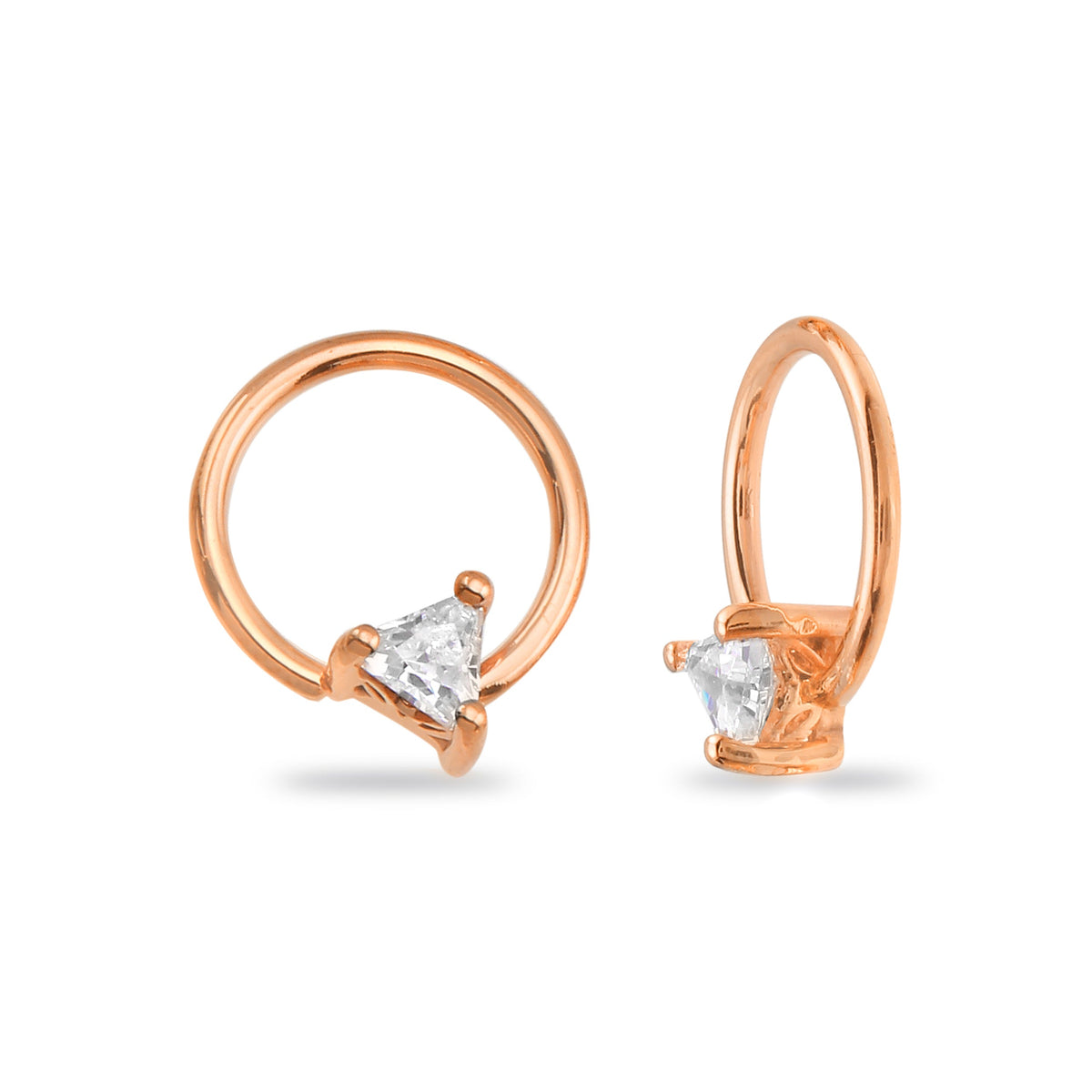 Seamless Ring With Fixed Ornament Triangle Prong