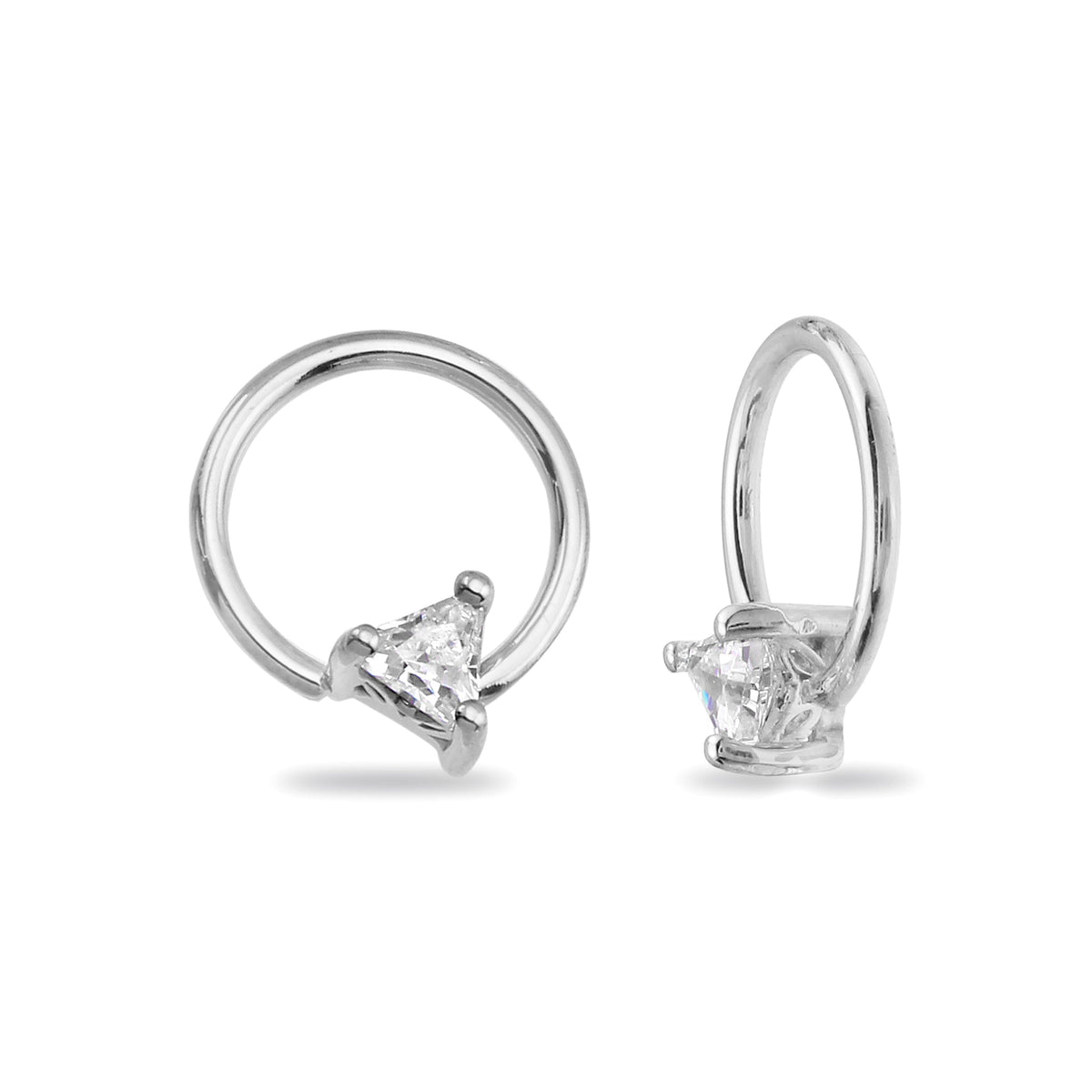 Seamless Ring With Fixed Ornament Triangle Prong