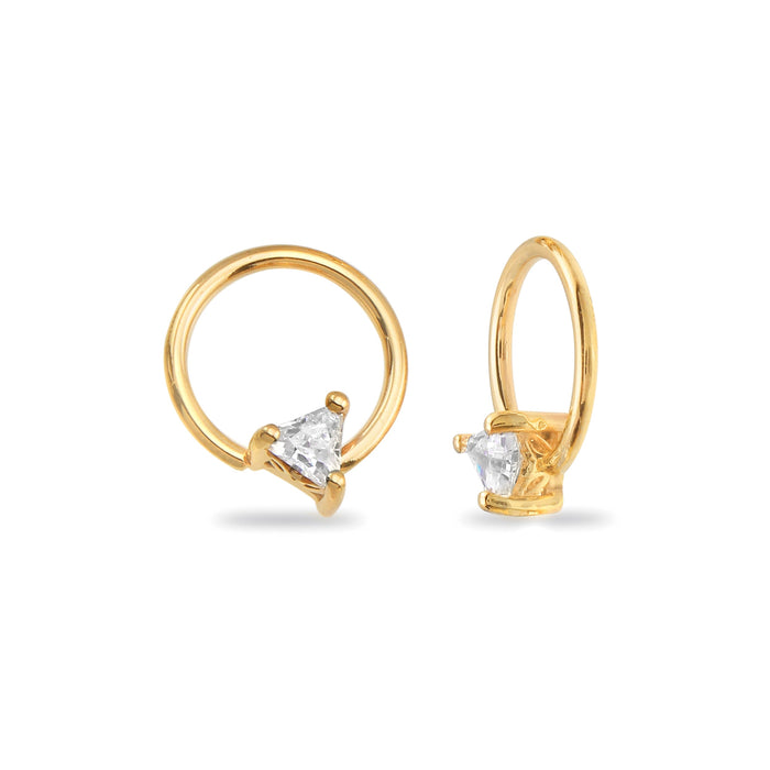 Seamless Ring With Fixed Ornament Triangle Prong