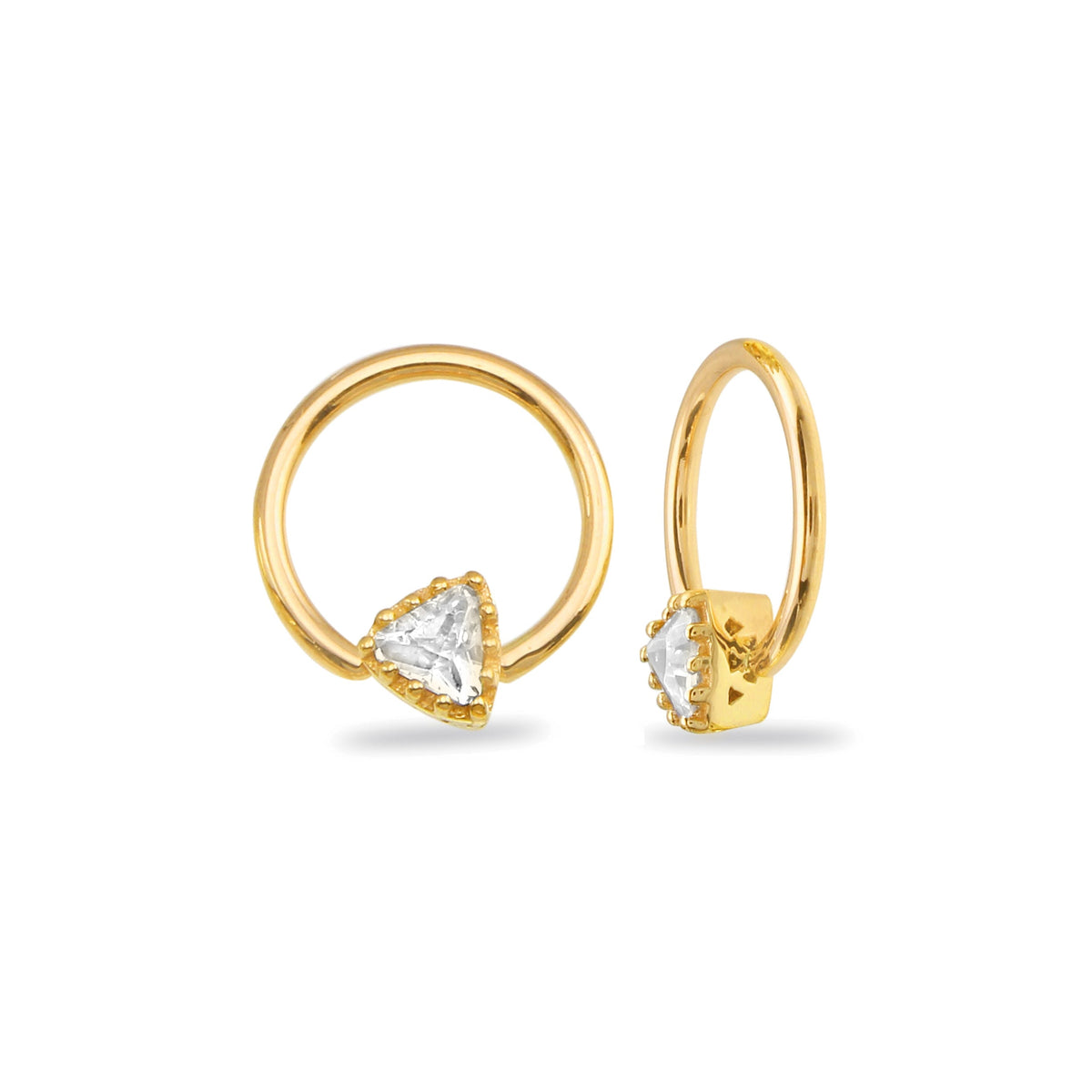 Seamless Ring With Fixed Charming Triangle Prong