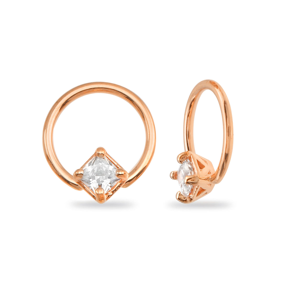 Seamless Ring With Fixed Square Prong