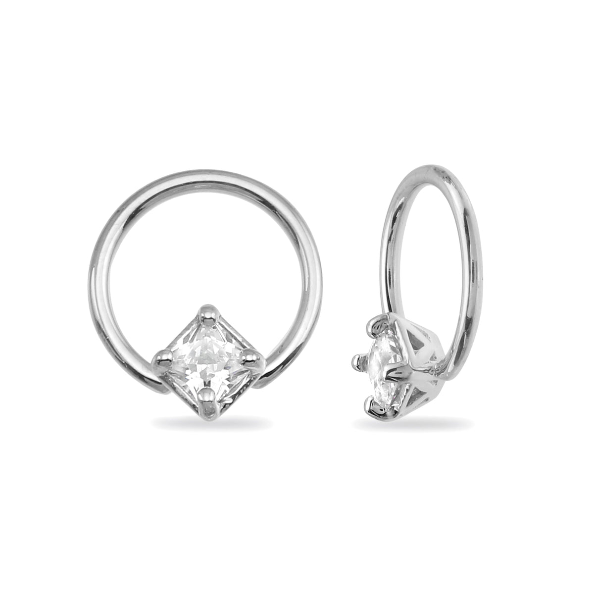 Seamless Ring With Fixed Square Prong