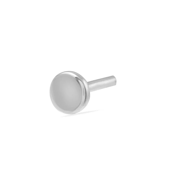 18g Threadless 1/4 Labret Post - 14K White Gold with 2.5mm Disc