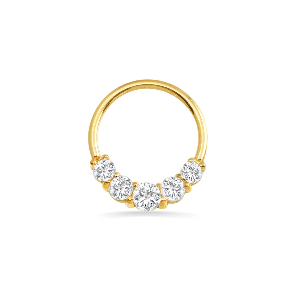 Prong Set 5 Gem Seamless Ring