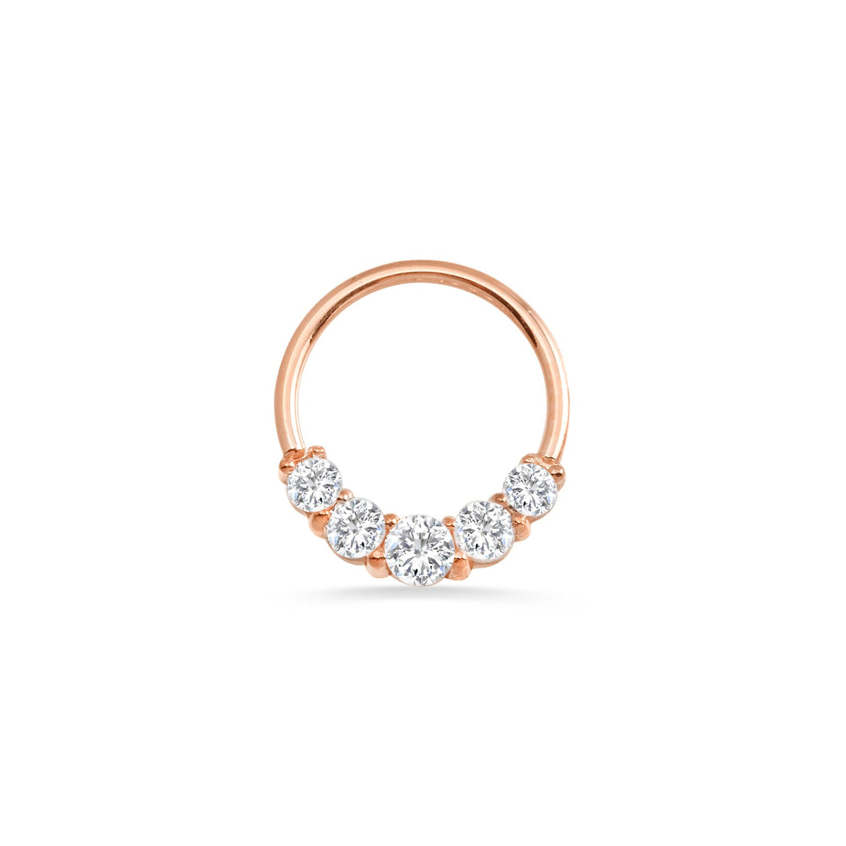 Prong Set 5 Gem Seamless Ring