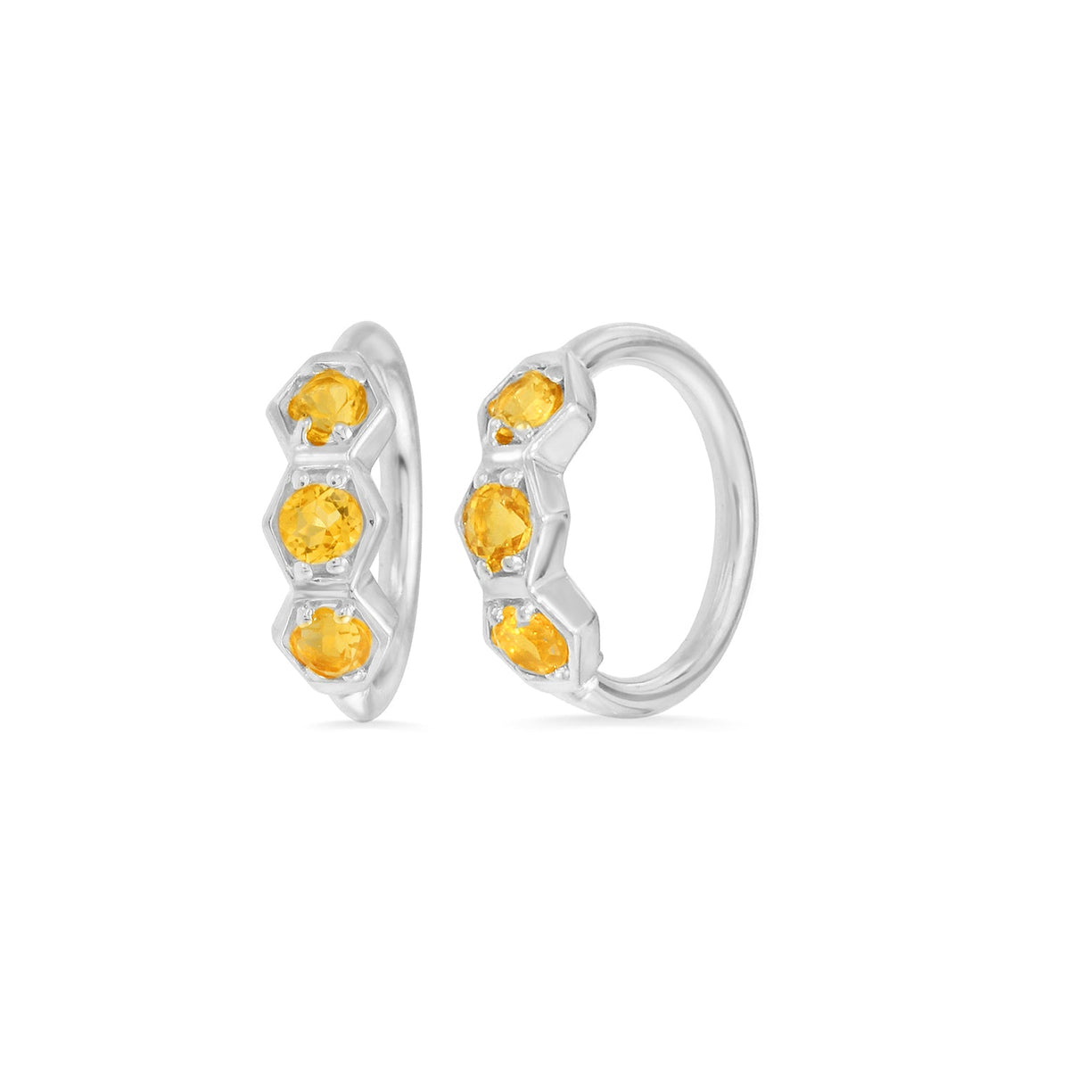 3 Gem Hexagon Seamless Ring