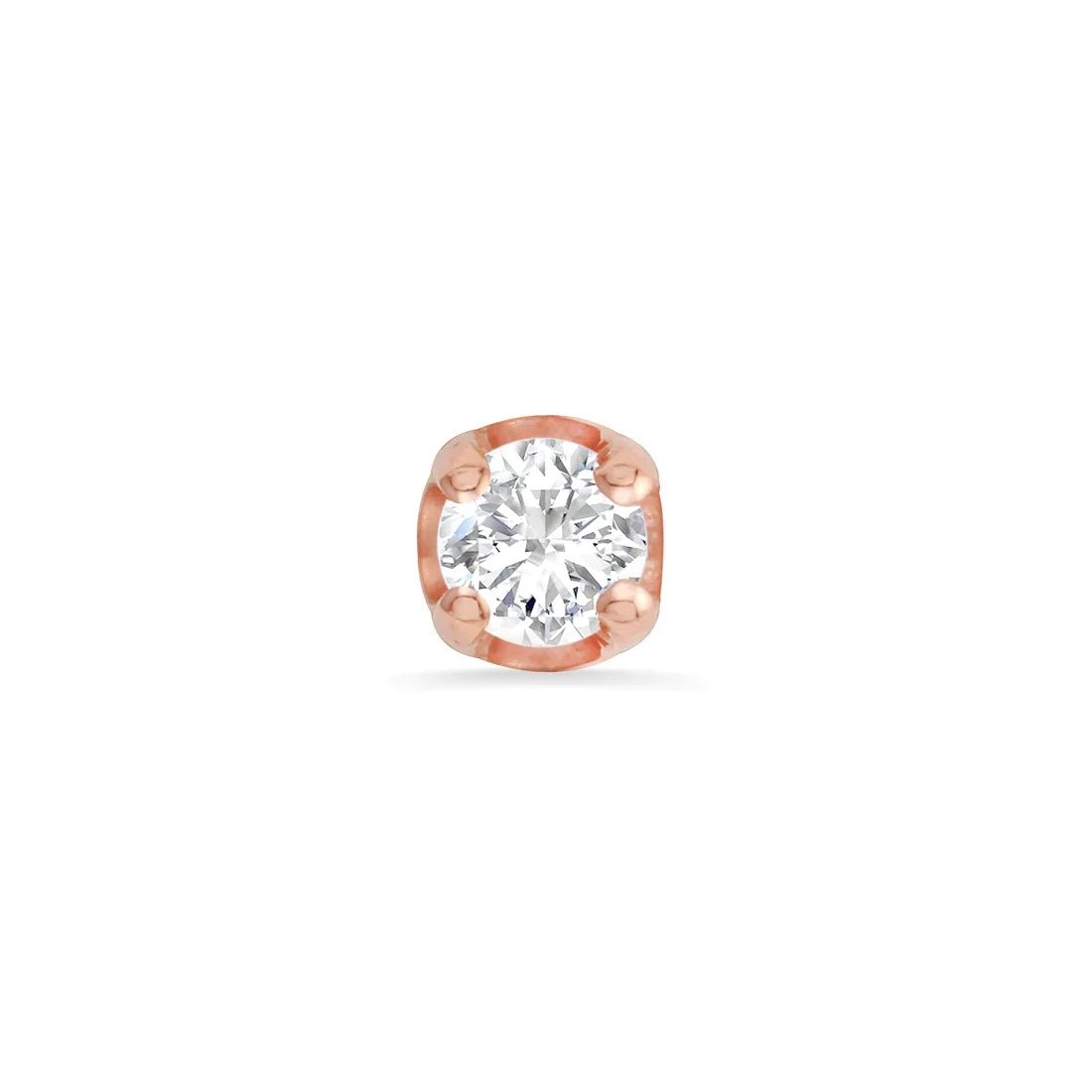 Classic Prong - 3mm 14K Rose Gold 25g threadless | White CZ End