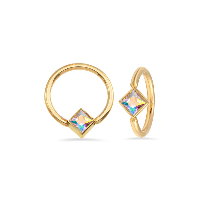 Seamless Ring With Fixed Square Bezel