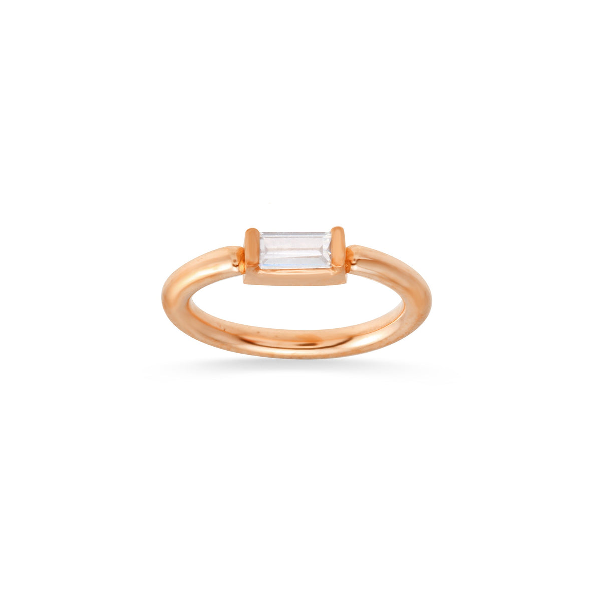 Seamless Ring with Horizontal Fixed Baguette