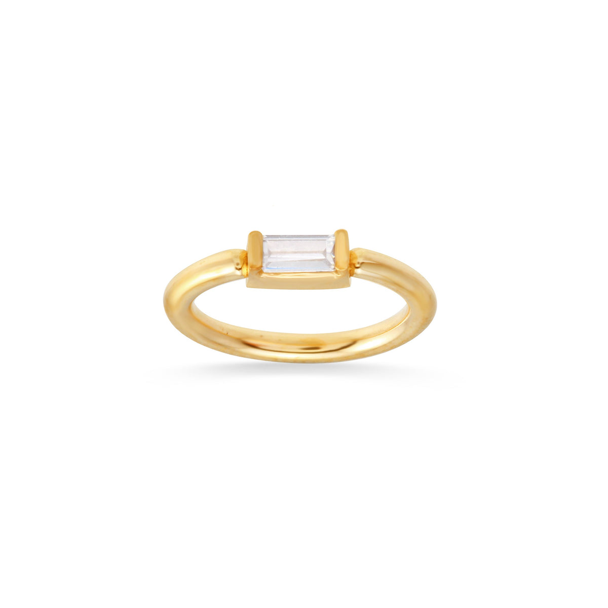 Seamless Ring with Horizontal Fixed Baguette