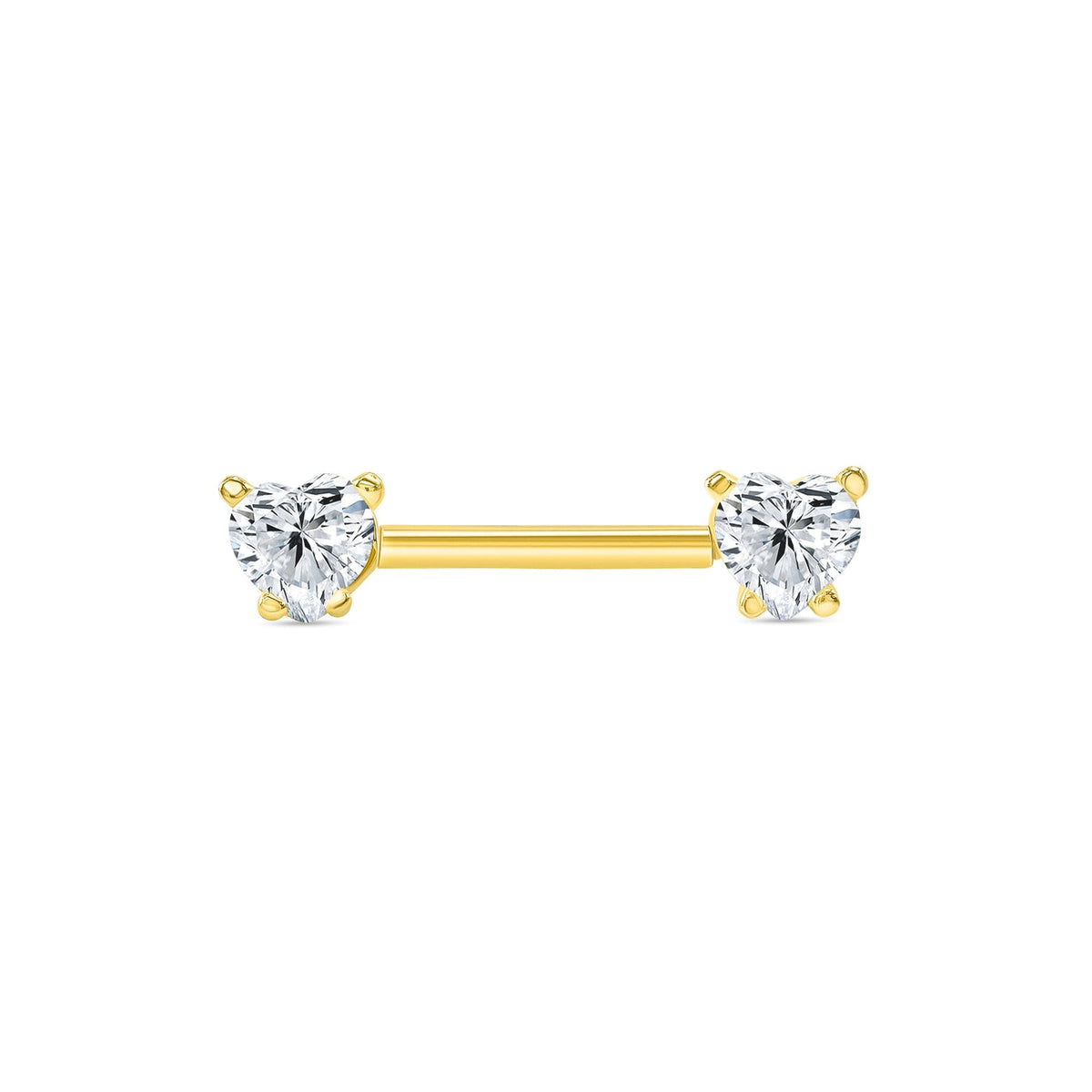 Heart Prong Straight Barbell